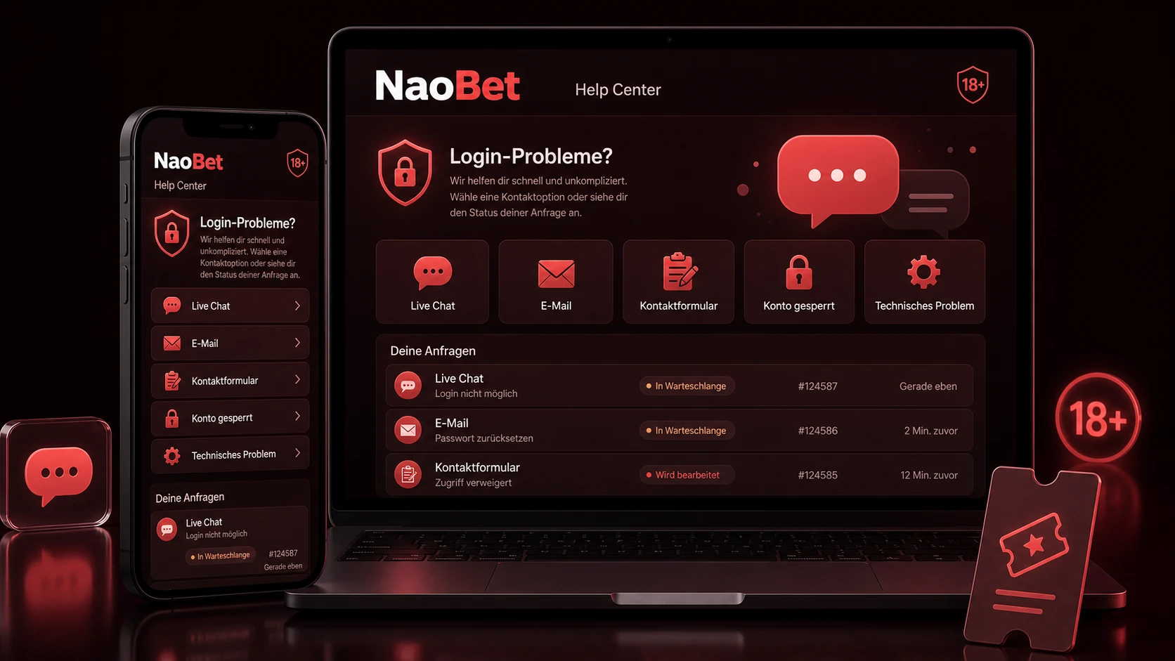 NaoBet Kundenservice bei Anmeldeproblemen